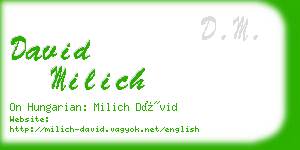 david milich business card